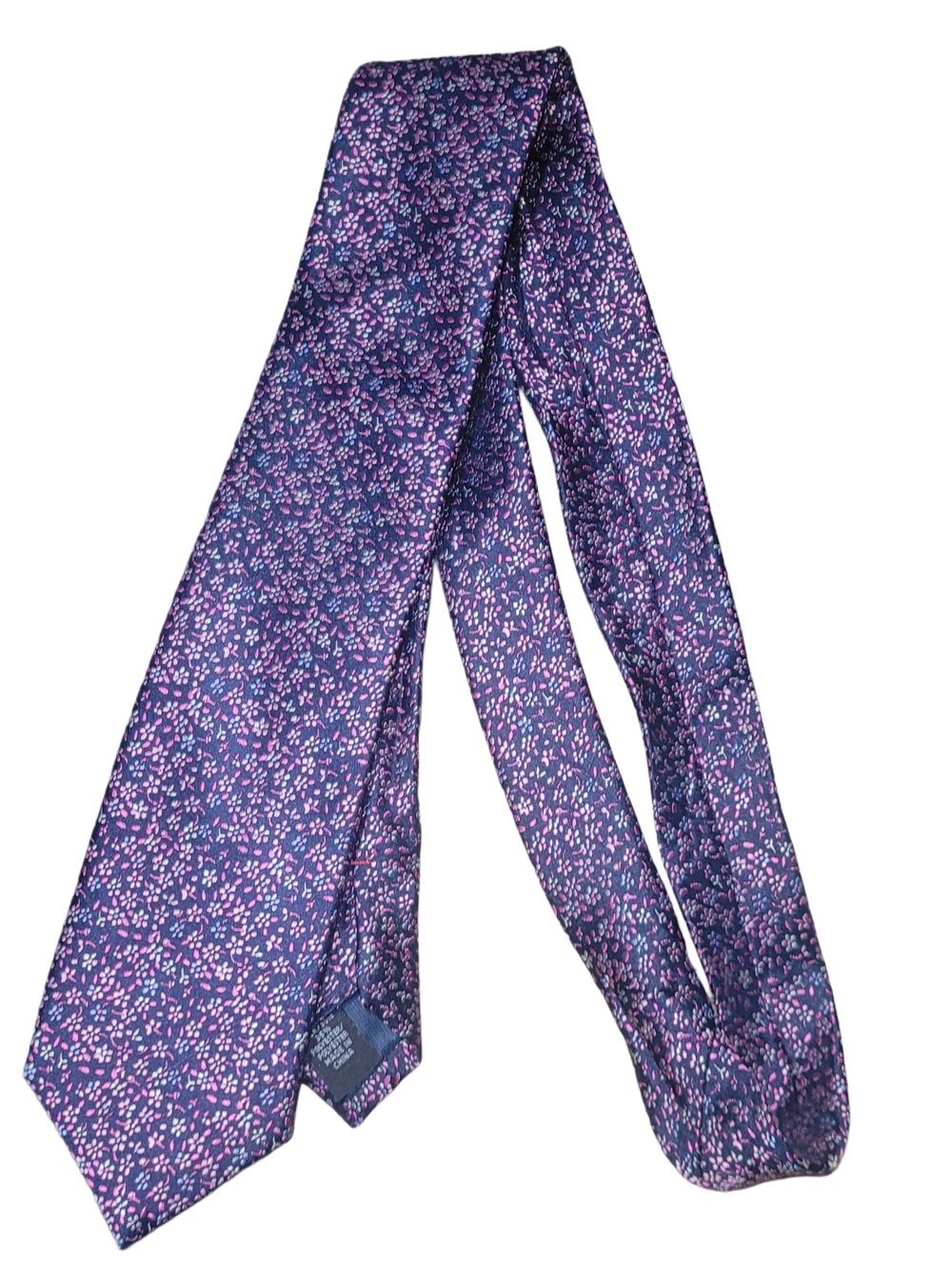 Tommy Hilfiger Purple And Pink Ditsy Floral Print Silk Blend Tie